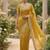 Mustard cotton silk embroidered saree with sequins work
