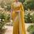 Mustard cotton silk embroidered saree with sequins work