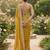 Mustard cotton silk embroidered saree with sequins work