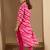 Pink leheriya embroidered straight kurta