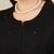 Black floral embroidered thread work round neck straight kurta