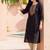 Black women ethnic motifs embroidered thread work kurta