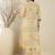 Yellow printed v-neck pure cotton kurta with trouser