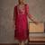 Pink women leheriya printed screen print festive straight kurta