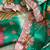 Sea green silk blend printed saree with floral print