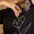 Black women floral embroidered v-neck kurta
