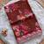 Coffee silk blend printed saree with floral print