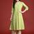 Lime green women floral printed pure cotton kurta