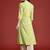 Lime green women floral printed pure cotton kurta
