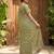 Olive georgette embroidered saree with thread work