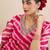 Pink women leheriya printed mirror work kurta