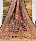 Multicolor viscose woven saree with zari work