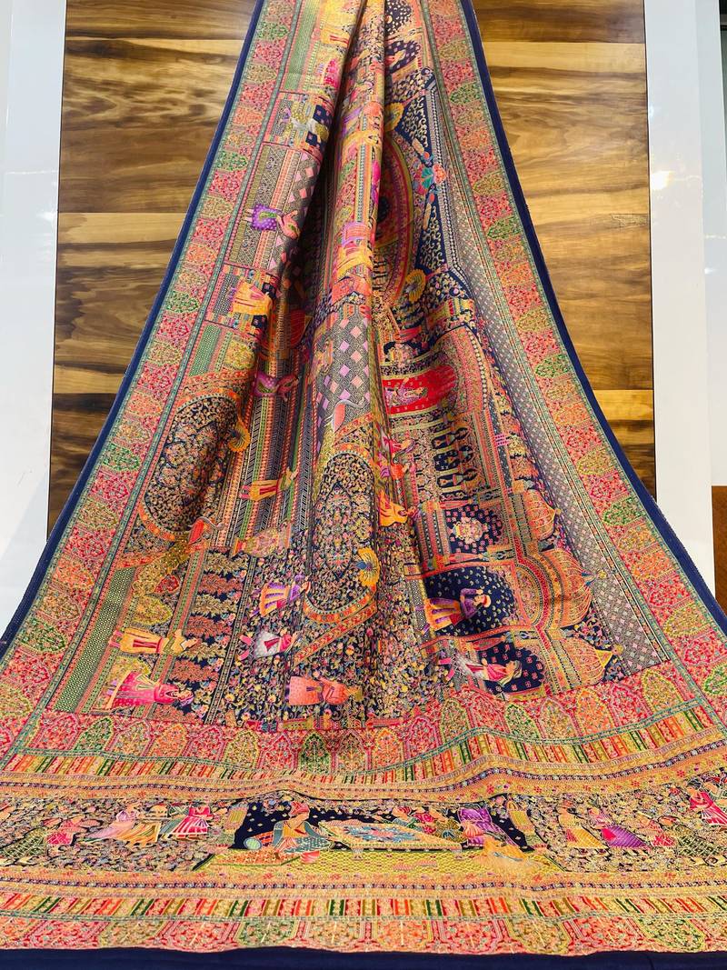 Multicolor viscose woven saree with zari work