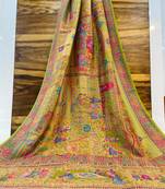Multicolor viscose woven saree with zari work