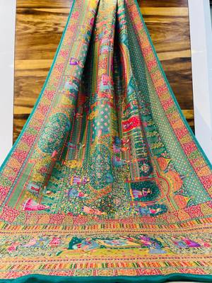 Multicolor viscose woven saree with zari work 1