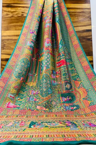 Multicolor viscose woven saree with zari work
