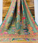 Multicolor viscose woven saree with zari work