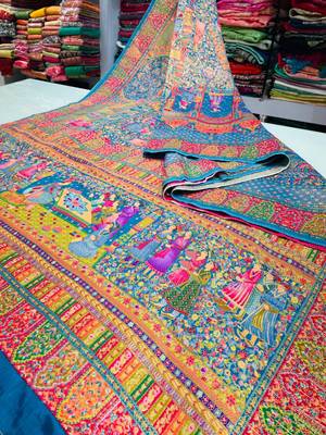 Multicolor viscose woven saree with zari work 2