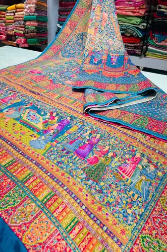 Multicolor viscose woven saree with zari work