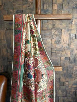 Multicolor viscose woven saree with zari work 3