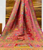 Multicolor viscose woven saree with zari work