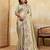 Sage green soft silk blend saree with beads embroidery border