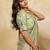 Sage green soft silk blend saree with beads embroidery border