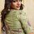 Sage green soft silk blend saree with beads embroidery border
