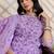 Lavender women floral printed regular pure cotton kurta with trousers & with dupatta