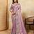 Lavender soft silk blend saree with beads embroidery border