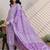 Lavender women floral printed regular pure cotton kurta with trousers & with dupatta