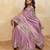 Lavender soft silk blend saree with beads embroidery border