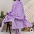 Lavender women floral printed regular pure cotton kurta with trousers & with dupatta