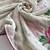 Beige georgette printed saree with floral print