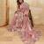 Pink soft silk blend saree with beads embroidery border