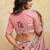 Pink soft silk blend saree with beads embroidery border