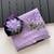 Purple georgette printed saree with floral print