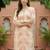 Cream women floral printed thread work floral kurta