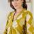 Mustard women floral printed cotton kurta with trousers