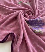 Beige georgette printed saree with floral print