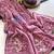 Beige georgette printed saree with floral print
