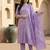 Lavender women ethnic motifs printed regular pure cotton kurta with trousers & with dupatta