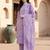 Lavender women ethnic motifs printed regular pure cotton kurta with trousers & with dupatta