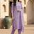 Lavender women ethnic motifs printed regular pure cotton kurta with trousers & with dupatta