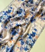 Multicolor satin printed saree with floral print