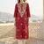 Maroon women floral embroidered thread work kurta