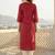 Maroon women floral embroidered thread work kurta