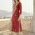 Maroon women floral embroidered thread work kurta