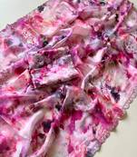 Multicolor satin printed saree with floral print