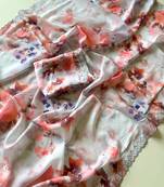 Multicolor satin printed saree with floral print